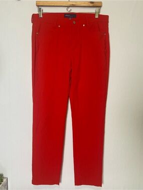 LOHLA Sport Womens Very Red Stretch Golf Pants Pockets Size 10